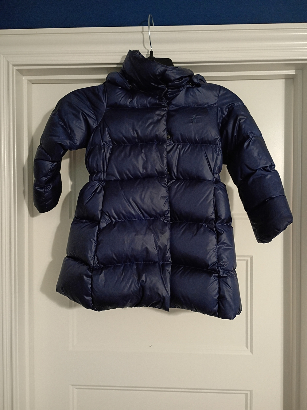 Polo by Ralph Lauren Navy Blue Kids Down Puffer Coat Size 4 New w/ Damage $245